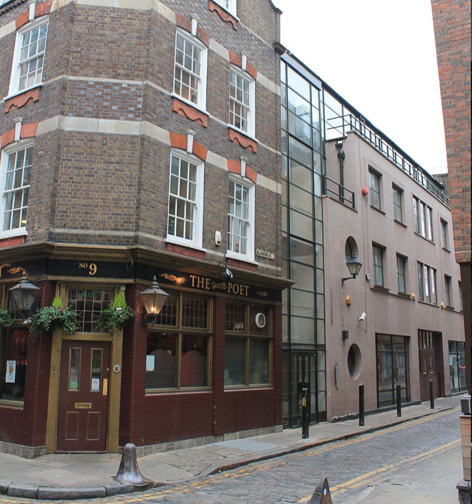 Existing view of Water Poet pub and junction with 16-17 Blossom Street